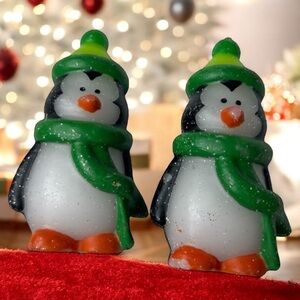 Penguin Candles Set of Two Approximately 4” Tall Decorative & Cute Penguin Theme